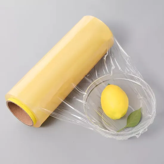Precio de fábrica Envoltura de alimentos PVC Plástico elástico Película adhesiva de PVC