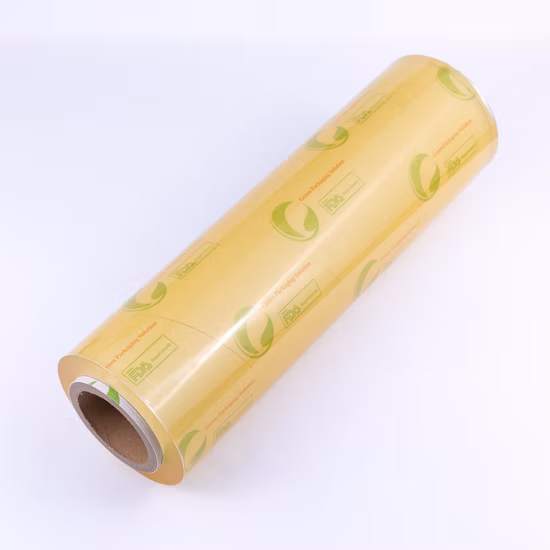 Película adhesiva de plástico PE de PVC PE, rollo enorme de película protectora de embalaje fresco, envoltura de calidad alimentaria